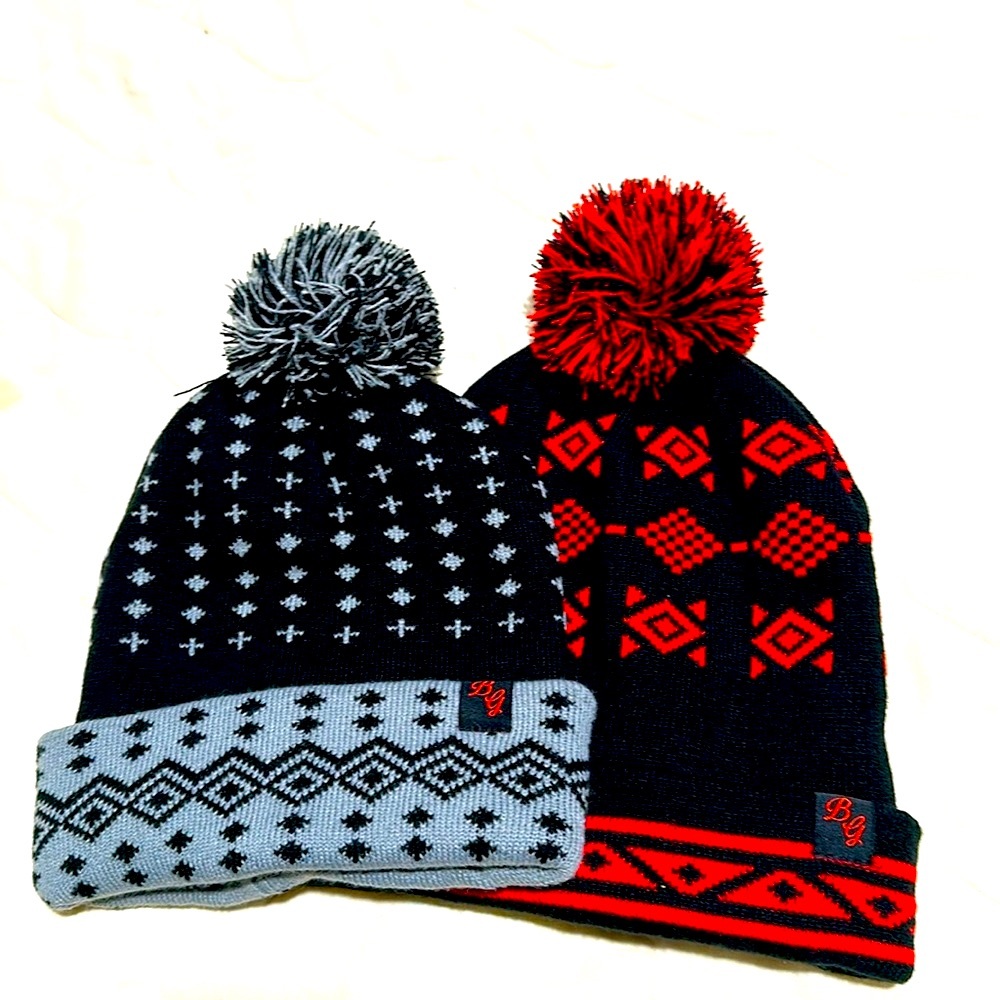 Beautiful Giant 2-PK Cuffed Knit Ski Cap OS NWT